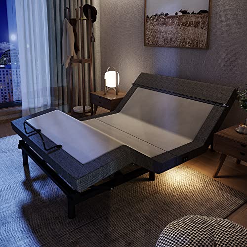 Yitahome Adjustable Bed Base Frame With Massage, Smart Electric Bed With Wireless Remote Head And Foot Incline, Zero Gravity, Anti-Snore, Dual Usb Ports, Under-Bed Light (Queen) #TOP6