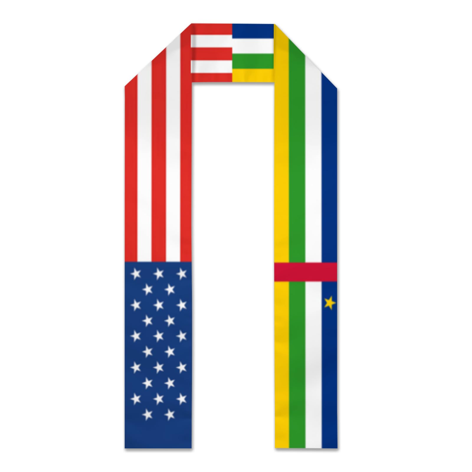 FJQWKLF America and Central African Republic Flag Graduation Stole Sash for High School and University Honor Stole Ceremony Scarf