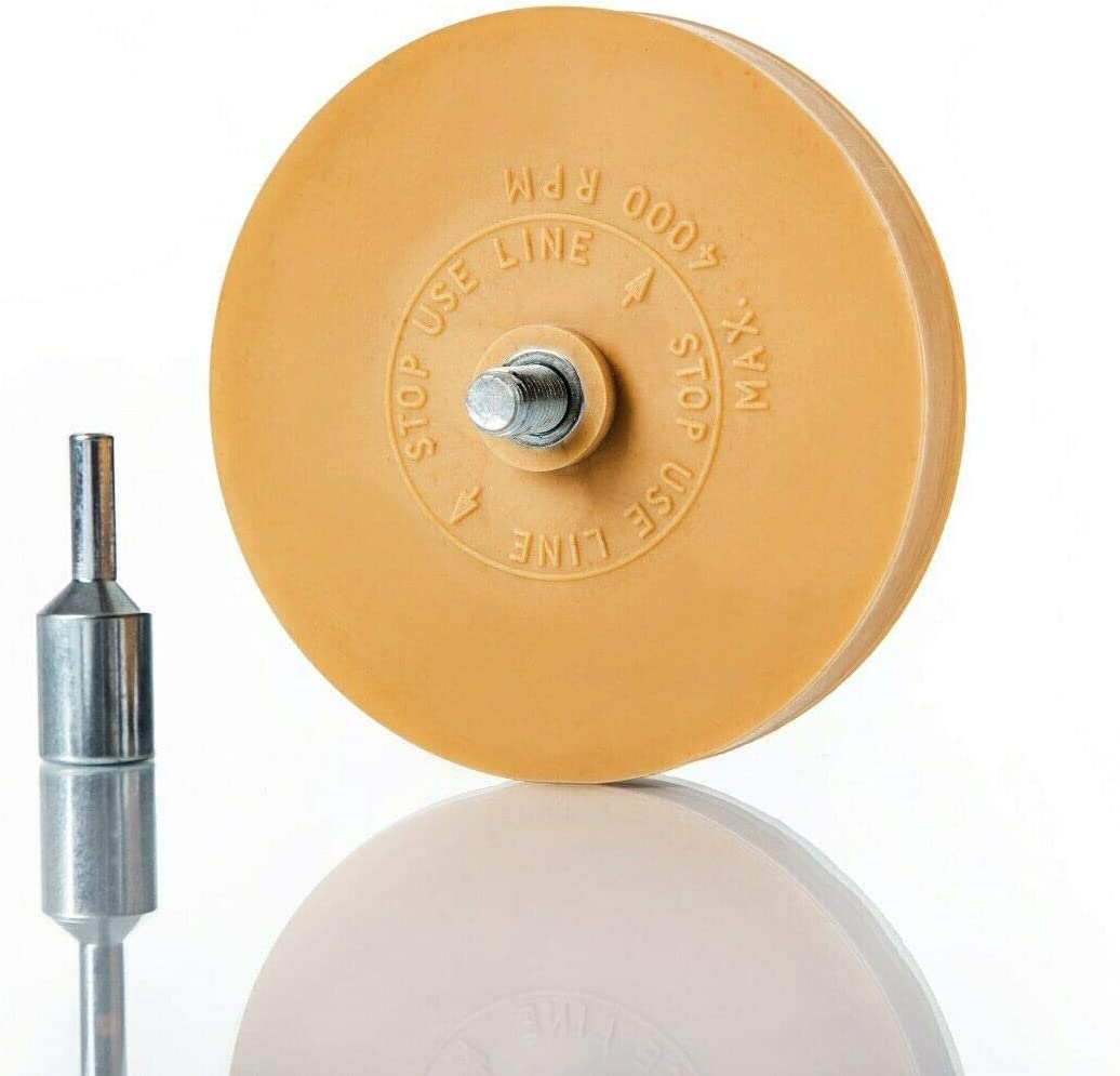 BenBow Gomma da 90 mm con adattatore aroma vaniglia – trapani comuni, avvitatori a batteria, levigatrice diritta – pellicole decorative, strisce decorative e residui di colla per rimuovere