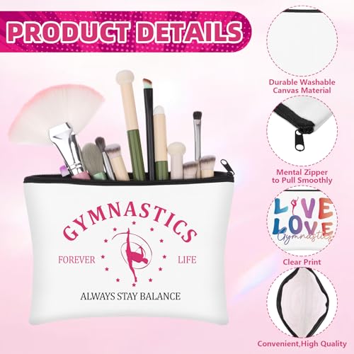 20 Sets Gymnastics Gifts Gymnastics Makeup Bag for Women with Compact Mirror Inspirational Cosmetic Bag Gymnasts Inspirational Gifts Gymnastic Coach Gift for Sports Lovers Birthday Christmas Gift4