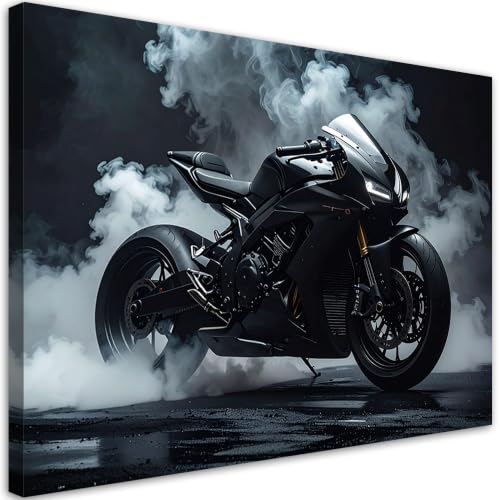 Tableau moto sportive noire impression haute définition salon 50x70