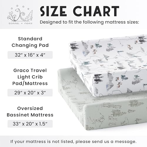 Image of Baby Changing Pad Cover 2-Pack for Boys, Girls (Arctic Journey) - Premium Fitted Sheets Baby Diaper Changing Table Cover - Buttery Soft Cotton Blend