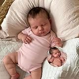 Anano Realistic Reborn Baby Doll Full Body Silicone Waterproof 20 Inch Real Looking Lifelike Sleeping Newborn Baby Girl Dolls Loulou Life Like Toddler Washable Baby Doll, White