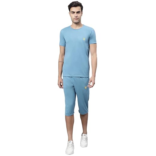 Anthracite Cotton Solid Co-ord Set Tracksuit for Men-ANT_T_D13_02-P