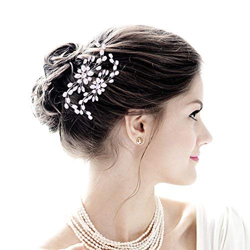 Hair Pins,Exacoo 4 Pack Bridal Silver Hair Pins Wedding