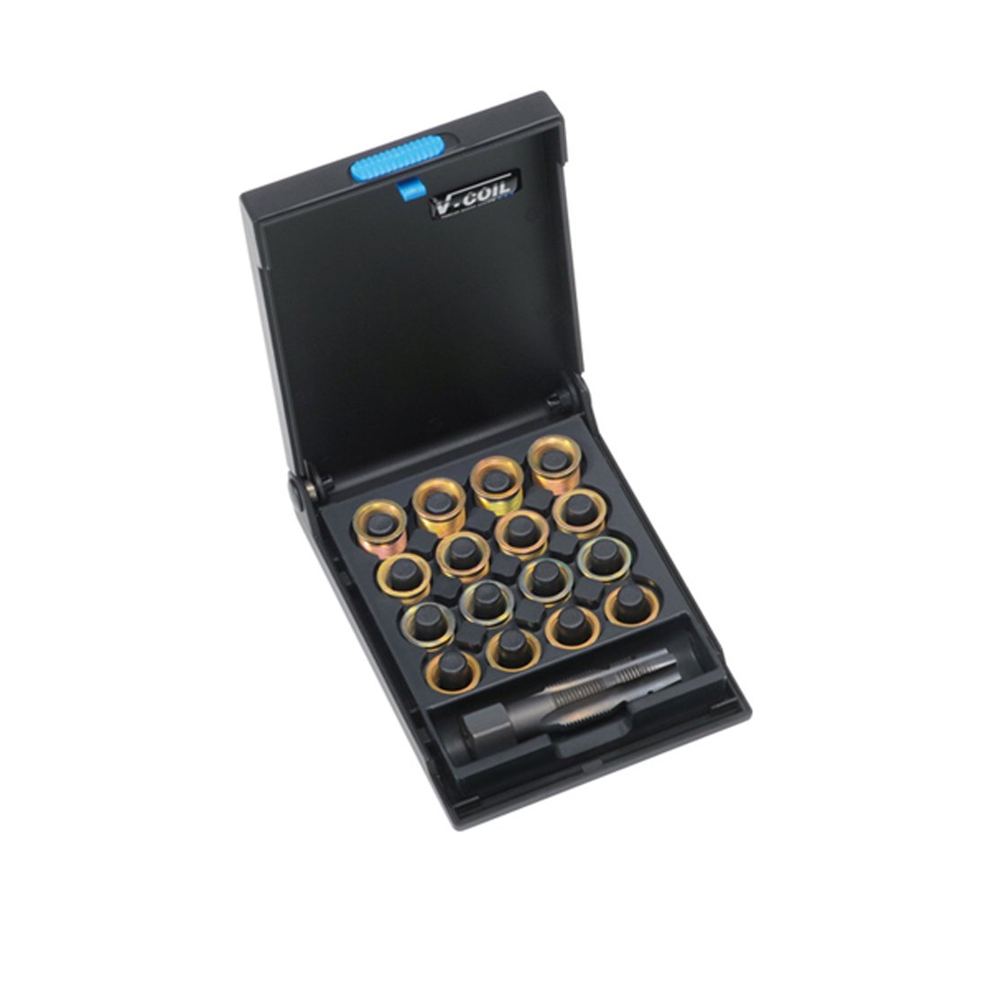 V-COIL Gewinde-Reparatur-Satz für Zündkerzengewinde M14x1,25, HexTap SP, 10 Gewindeeinsätze 17,5 mm