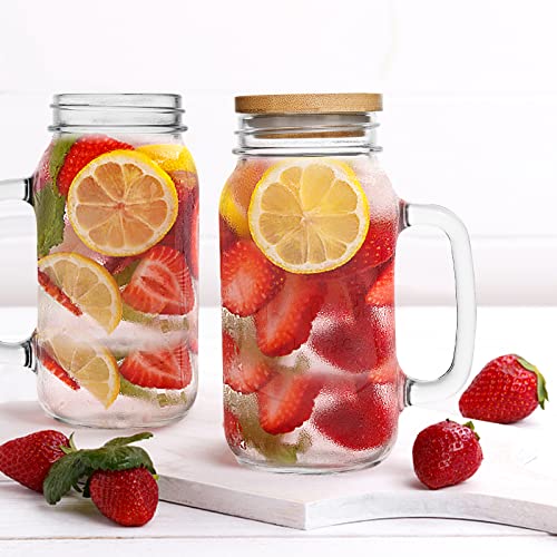 Yirilan 2 Pack 24Oz Mason Jar Cups,Mason Jars With Handle,Mason Jar Drinking Glasses,Mason Jar With Lid And Straw,Mason Jar Mugs #TOP7
