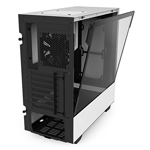 Nzxt H500 White And Black Mid Tower Pc Case With 2 Aer F Fans, Tempered Glass Side Panel, 2 Usb 3.0 Ports, Supports Atx, Microatx And Mini-Itx Motherboards #TOP5