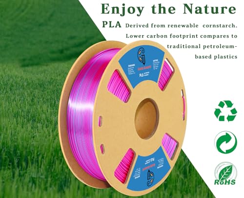Image of Goto Guard Silk PLA Filament, Dual Color PLA Rose Red and Blue, 3D Filament Multicolor PLA, Multicolor Filament for Most 3D Printer, 3D Printing Filament 1.75mm 1KG(2.2lbs)