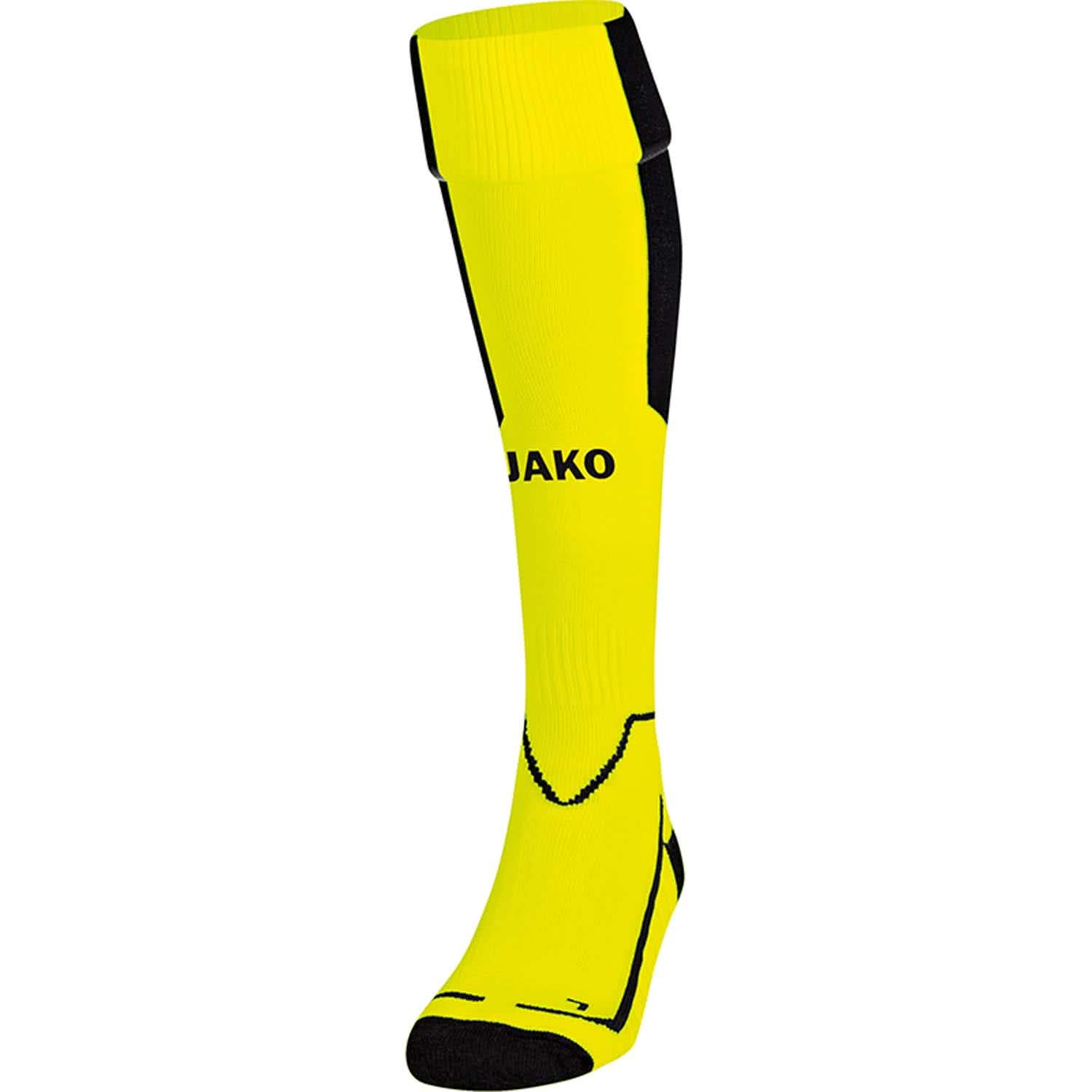 JAKO Lazio Socks Unisex Socks - Neon Yellow/Black, 3 (35-38)