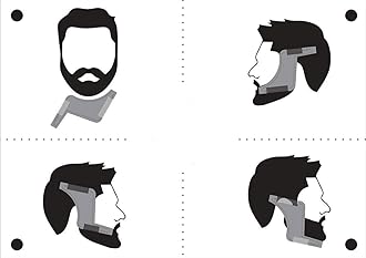 SIGNAMIO Set of 4 Multi Purpose Black/Transparent Beard Shaper tool for Men | Beard Shaping Stencil Comb for men styling shave for neck line guide - Grooming kit