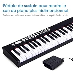 DREAMADE Piano Numérique Portable 88 Touches, Clavier Electronique avec Fonction de Transposition, Chargeur et USB Interface, Enfant ou Débutant (127×21,5×6,5 cm) - Les Beatles, Paul McCartney, John Lennon, RIngo Starr, George Harrison DREAMADE Piano Numérique Portable 88 Touches, Clavier Electronique avec Fonction de Transposition, Chargeur et USB Interface, Enfant ou Débutant (127x21,5x6,5 cm) – Image 3