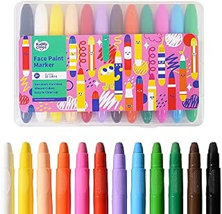 KIDDYCOLOR Face Paint Marker Non-Toxic 12 Colors Professional Body Crayons Makeup Painting Set