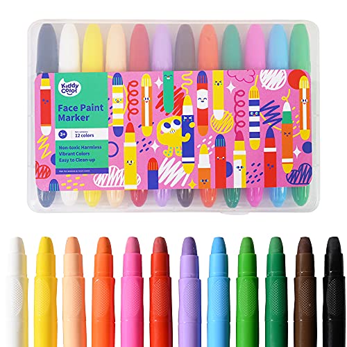 KIDDYCOLOR Schminkstifte Kit 12 Farben Professionelle Body Crayons Makeup Painting Set Schminke für Kinder