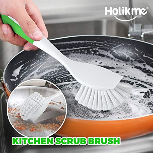 Holikme 5 Pack Kitchen Cleaning Brush Set, Dish Brush for Cleaning, Kitchen Scrub Brush&Bendable Clean Brush&Groove Gap… - Image 3
