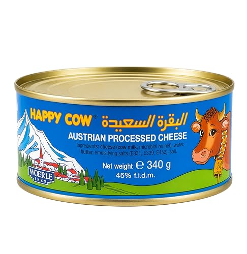 Happy Cow Halal Creamy Processed Cheese, Easy-Open 12 oz Can