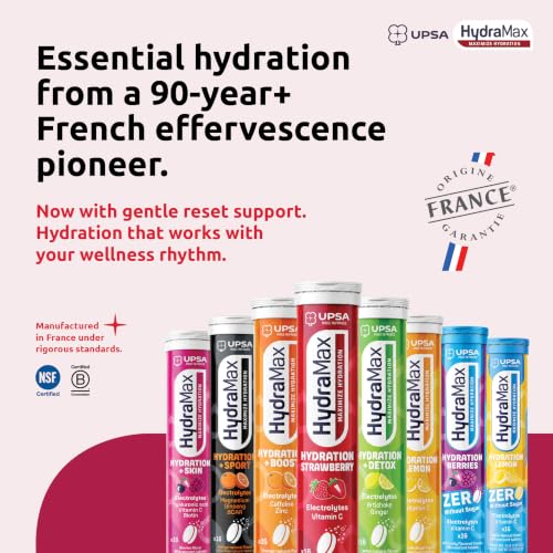 Upsa HydraMax Daily Electrolyte Hydration Tablets – Natural Strawberry Effervescent Hydrating Supplement with 4 Essential Electrolyte & Vitamin C Daily Hydration Mix Support for Fluid Balance 16 Count - Image 6
