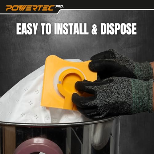 POWERTEC Sacos de aspirador de pó PRO Dual Purpose Shop para coleta úmida e seca, pacote com 2, para