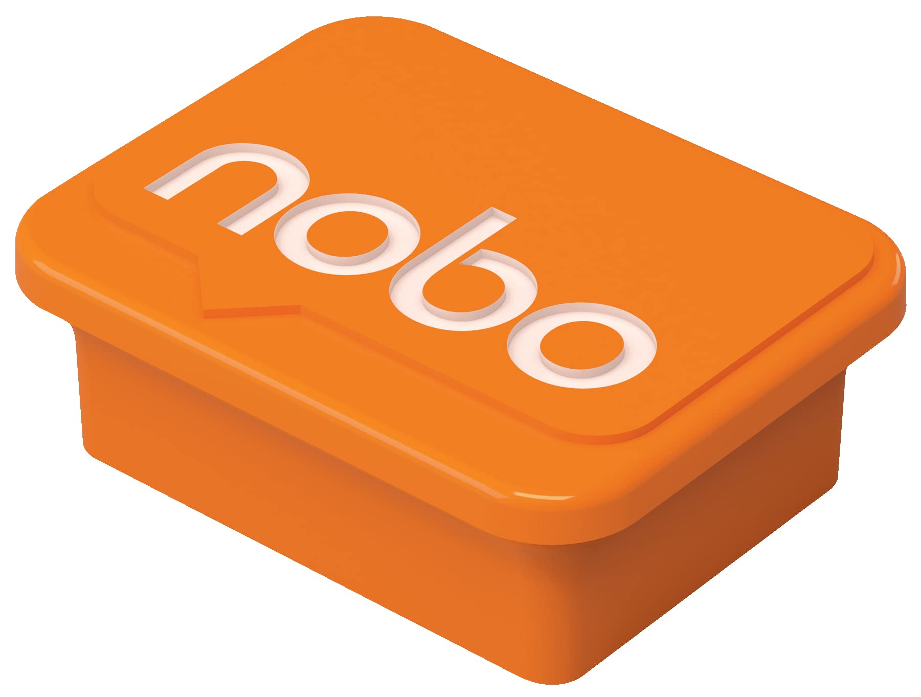 Nobo Aimants Plastique pour Tableau Blanc, 18 x 22mm, Lot de 4, Surfaces Effaçables à Sec, 1905327, Orange