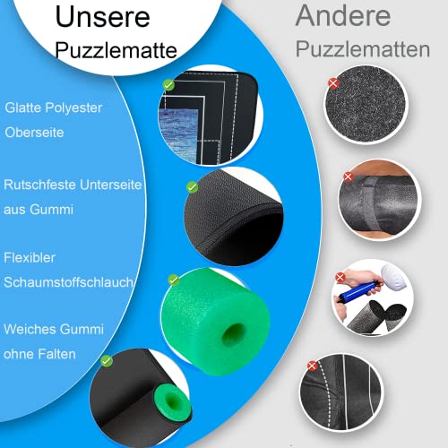 Puzzlematte 3000 2000 1500 1000 Teile, Puzzle Matte Roll, Puzzleunterlage Puzzlemappe Puzzlerolle Mat Storage Accessories für Erwachsene, Jigsaw Puzzle Mat Roll Up.