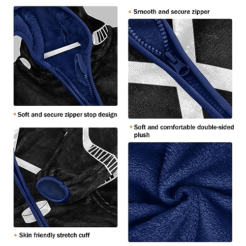 Image of Aflyko Boys Fleece Coat Blue Zip-Up Hoodie Girls Outerwear Kids Hooded Jacket