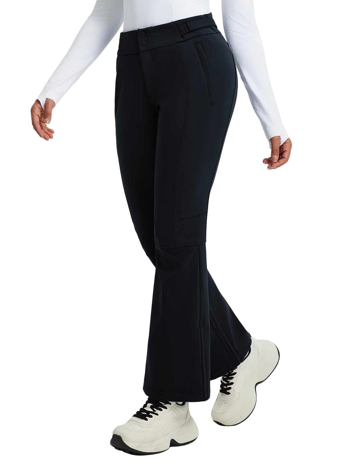 baleaf Skihose Damen Wasserdicht Wanderhose Softshellhose Winter Atmungsaktive Warm Gefüttert Outdoorhose Snowboardhose Skifahren