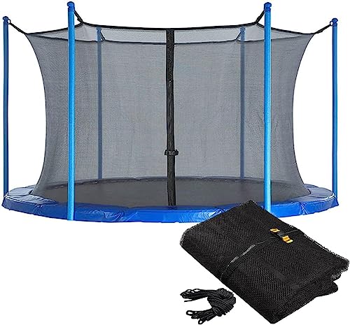 Filet de trampoline extérieur de 2,44m de diamètre avec 6 pôles de rechange pour jardin