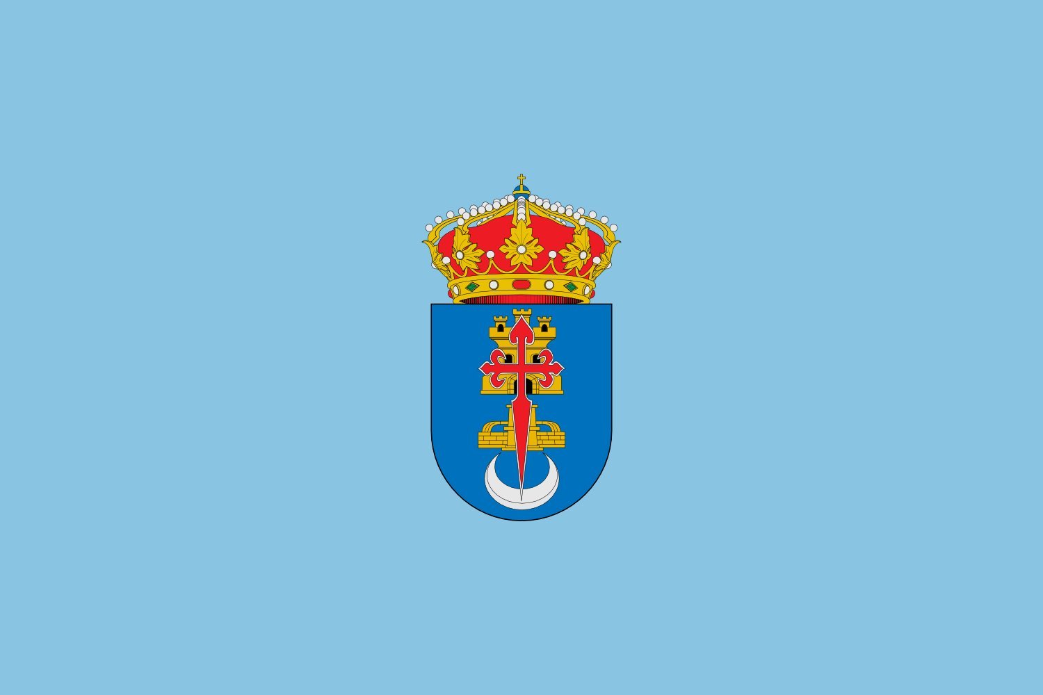 Drapeau Dosbarrios grand format officiel de la municipalité de Castilla-La Mancha