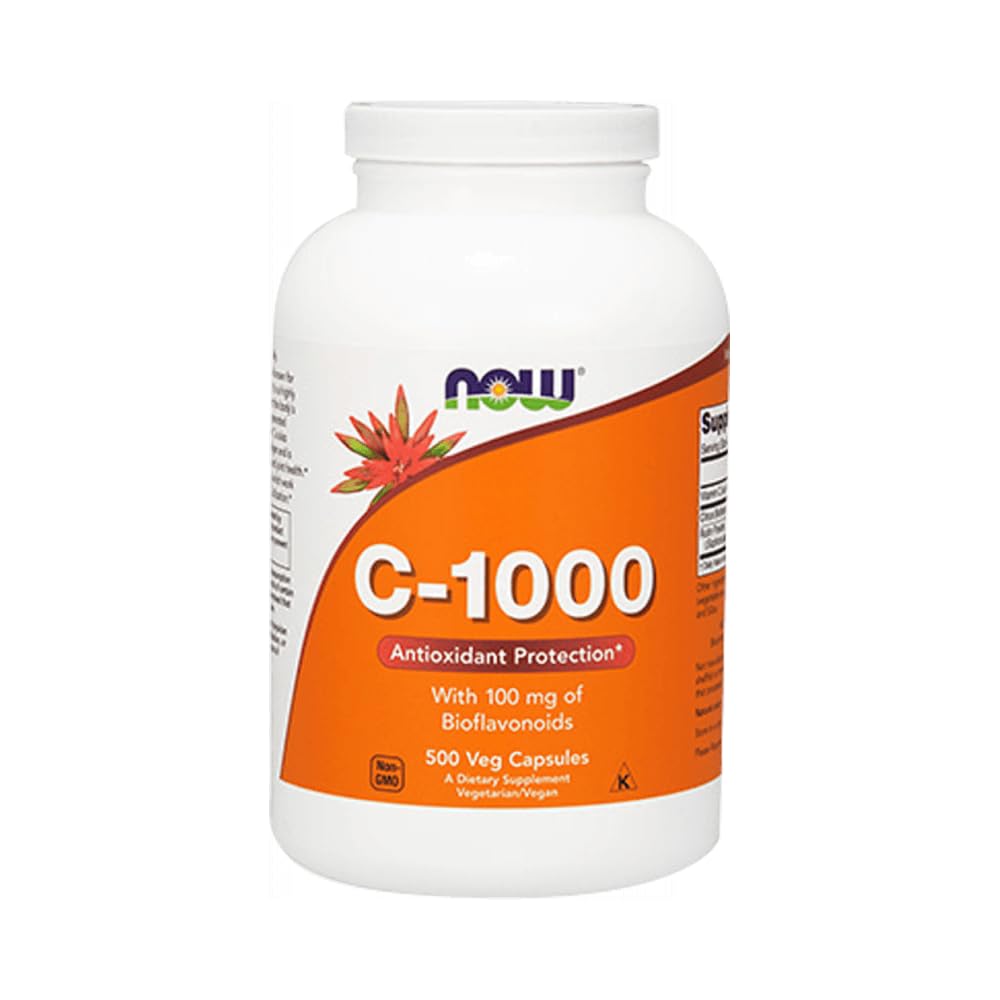 Now Foods Vitamin C-1000 (500 vcapsules) Sans saveur - Vitamines, minéraux et santé - Vitamines
