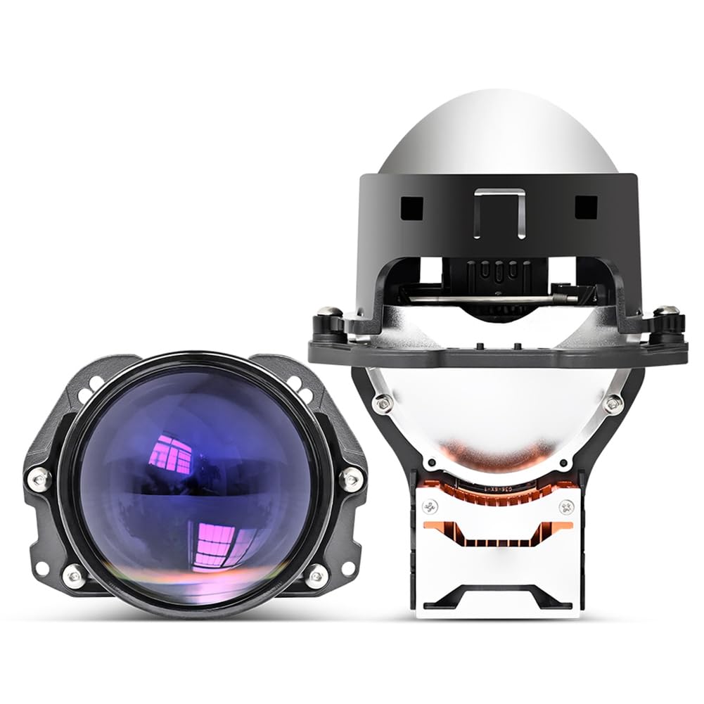 Kit de 2 Faros Delanteros con Lente de Proyector LED Bidireccional TIR Prism de 3 Pulgadas, 130 W, 6000 K, Ajuste Universal, Accesorios para Automóviles, Reequipamiento de Luz LHD