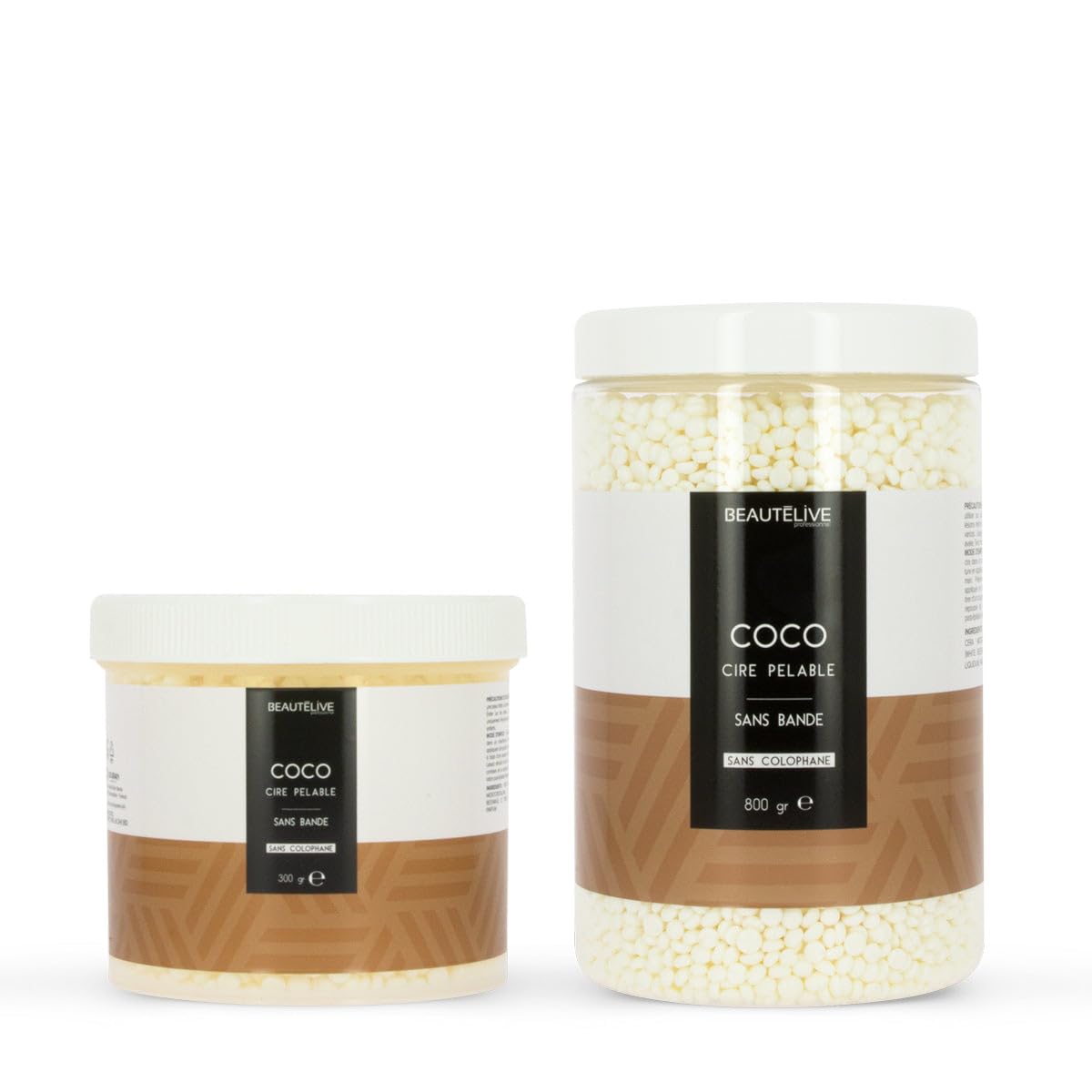 Beautélive - Cire coco sans bande et sans colophane peaux sensibles - 300g,800g