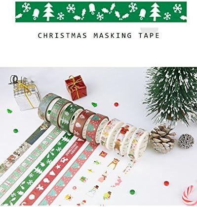Amazon マスキングテープ Masking Tape ステッカーシール マスキングロールステッカーシール Merry Christmas クリスマス サンタクロース 雪だるま クリスマスツリー 鹿 プレゼント 15mm 7m グリーンクリスマス マスキングテープ 文房具 オフィス用品