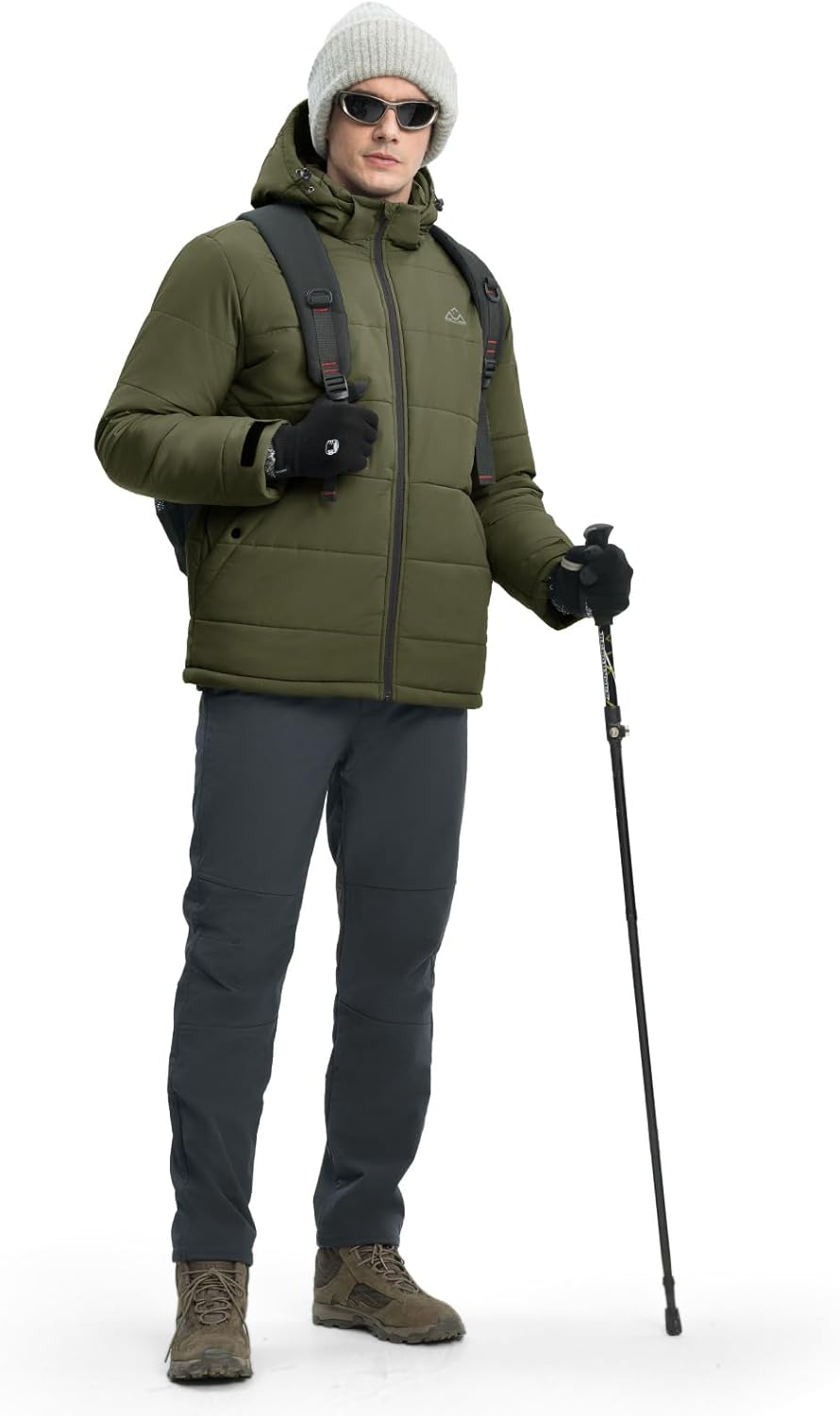 Rdruko Men's Puffer Jacket Hooded Sherpa Lined Water Resistant Insulated Thermal Winter Coats - Image 2