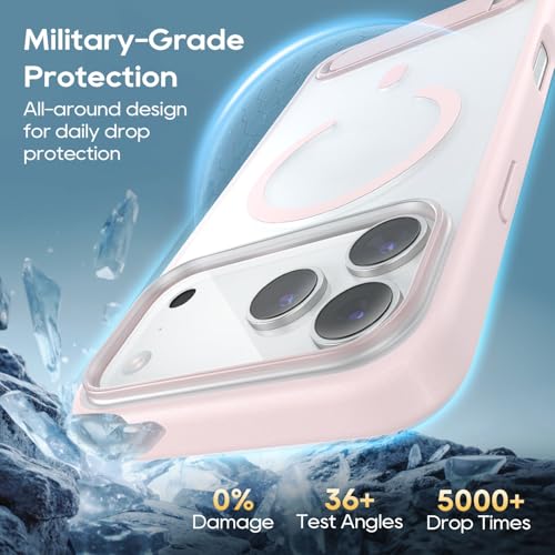 Étui avec fonction support pour smartphone 2026 Pro Max Rose protection antichoc