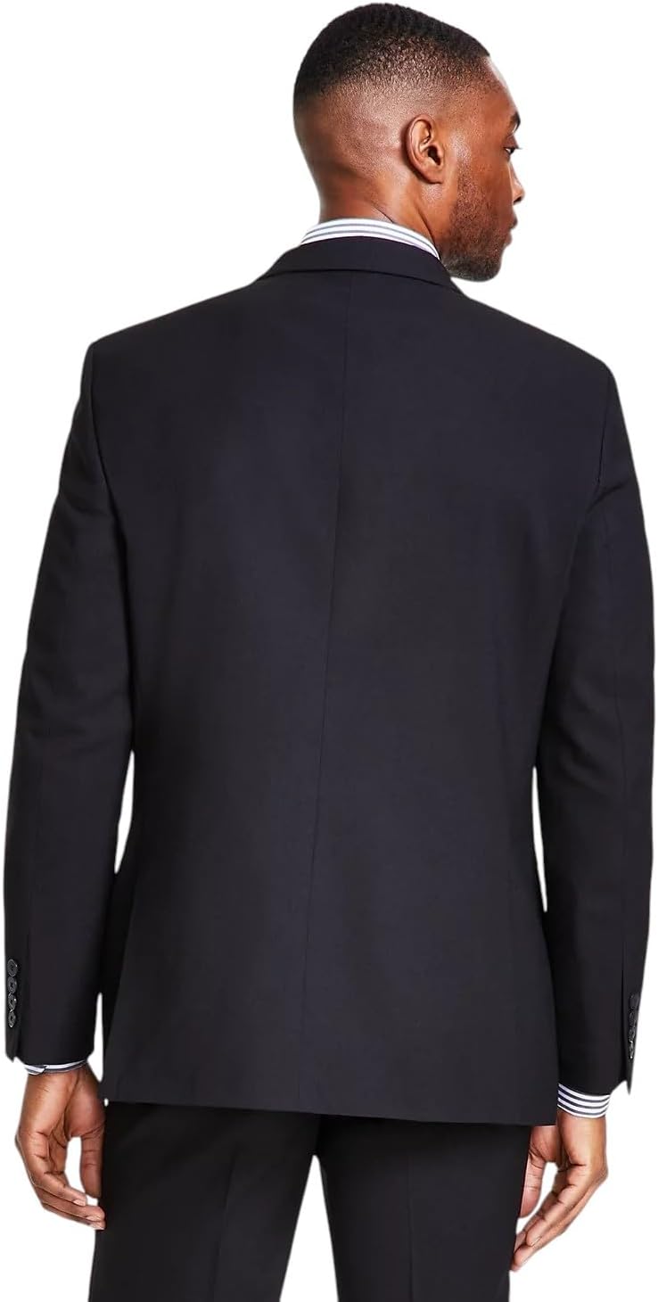 Nautica Mens Modern fit 2 Piece Suit 52 R / 47 Waist Black Solid Stretch - Image 3