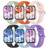6 Pack Bands for Huawei Watch Fit 4/Fit4 Pro/Fit 3 Strap Replacement Multicolor Soft Silicone Watch Bands Perfect Compatible for Huawei Watch Fit4 Pro/Fit 4/Fit 3 Straps Durable Wristband Man Woman (Pack-B)