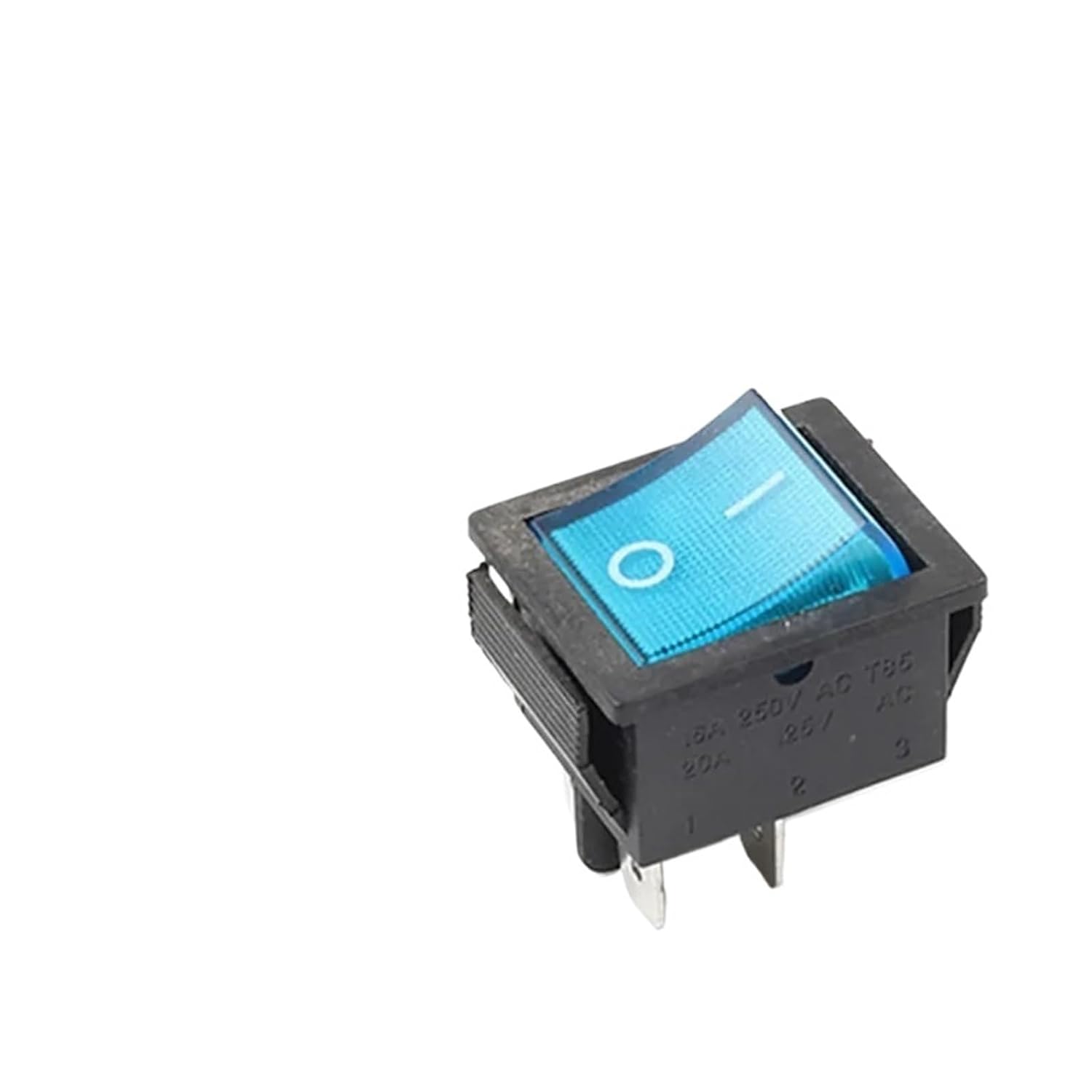 5PCS KCD4 Rocker Switch ON-Off 2 Position 4 Pin Electrical Equipment with Light Power Switch Switch Cap 16A 250VAC/20A 125VA(4P with Blue Light)