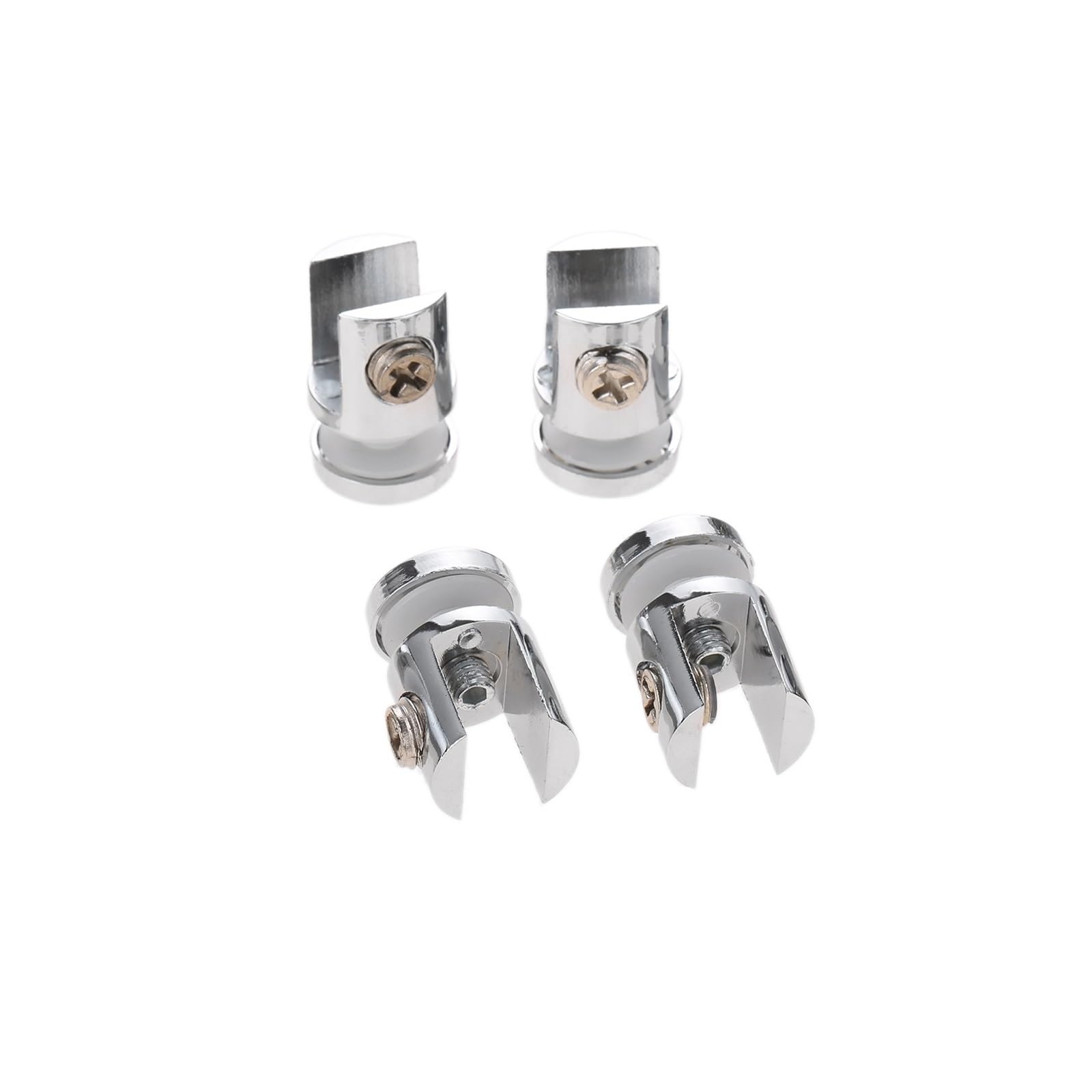 Glass Clamps 4pcs Glass Clamp Adjustable Screw Fit for 8-12mm Board Bracket Clip Shelf Holder Zinc Alloy Support Stand Wall Clips(Fit 8-10mm Glass)
