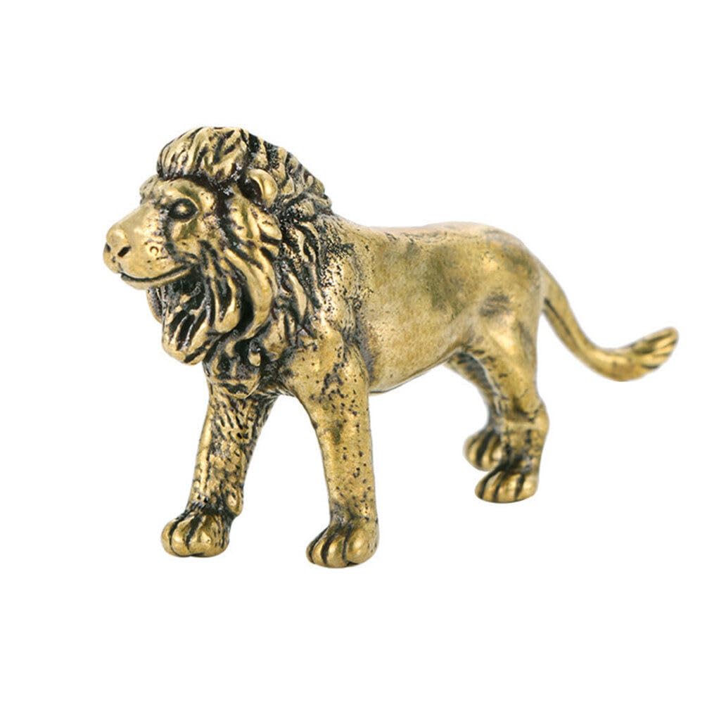 Amazon.com: ABOOFAN Vintage Brass Lion Figurine Compact Lion