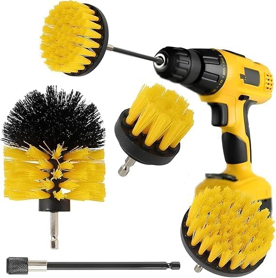 BuRoxy Power Scrub Pads Drill Attachment Set,Power Scrubber Cleaning for Bathroom,Surfaces,Floor,Tile Scrubber Scouring Pads Cleaning Kit,Car Drill Brushes (Drill Scrubber Brush - 4 PCS)-image-43