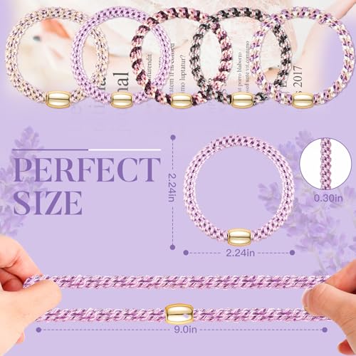Image of FORENEE Hair Ties No Damage - 20PCS Ponytail Holders - Elastic Hair Ties for Thick Hair - Braided Hair Bands for Women Girls's Hair - Violet