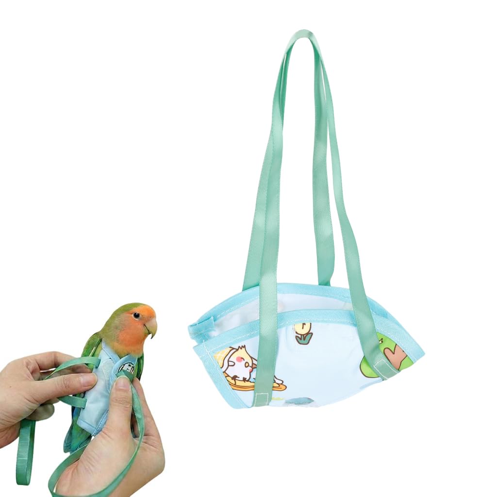 Qpets® Bird Carrier Harness for Parakeets, Lovebirds & Small Birds, Escape-Proof Bird Travel Harness with Hook and Loop Closure, Soft Breathable Bird Carrier Bag, Outdoor Vet Visit Bird Sling-picture-12