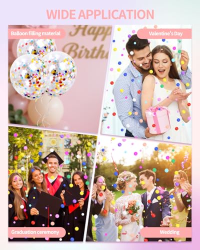 Image of Multicolor Metallic Foil Confetti, Round Confetti Glitter, Metallic Sequin Round Dots Table Glitter for Fill Balloon, Baby Shower, Wedding, Graduation, Valentine Party Decorations, 60g, 2.12 OZ