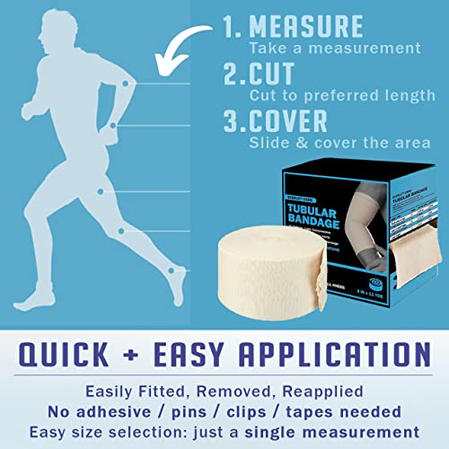 everlit elasticated tubular support bandage  stockinette tubing for large arm knees legs  light to moderate compression bandage roll for tissue support size e  3534 x 11 yd