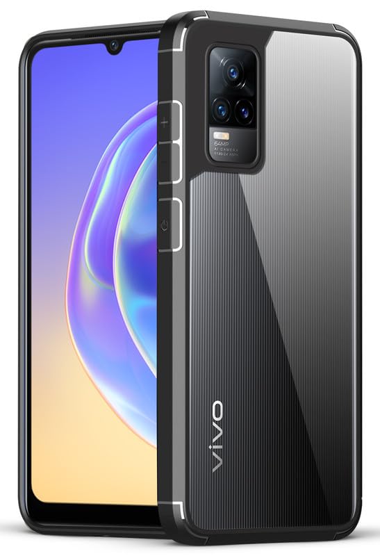 Mr. Case Transparent case with Silicone Frame Back Cover for Vivo Y73 2021 | Shockproof Transparent Hard Back Shockproof Bumper - Transparent (Black Border) (B0D8YPL3BQ) Amazon Price History, Amazon Price Tracker