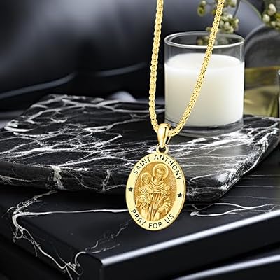 Saint Necklace S925 Sterling Silver Patron St Amulet Medal Protection Pendant Jewelry for Men Women