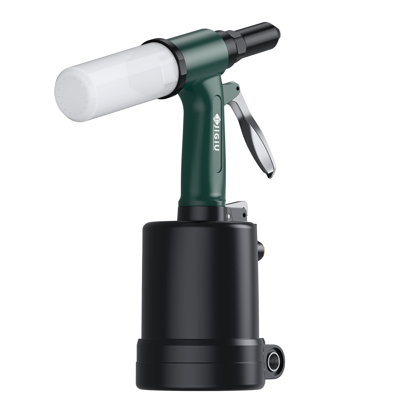 JiGiU Zestaw szczypiec do nitowania na sprężone powietrze, pistolet do nitowania zrywalnego, z 5 ustnikami 2,4 mm, 3,2 mm, 4,0 mm, 4,8 mm, 6,4 mm, pistolet do nitowania pneumatycznego (zielony)