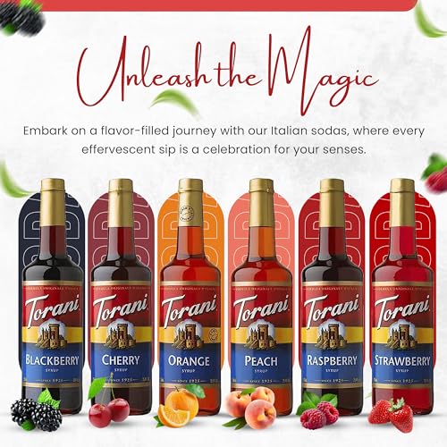 Torani Fruit Bowl Syrup Variety | 6-Pack | Includes 6 syrup pumps. Raspberry, Strawberry, Blackberry, Cherry, Orange & Peach for Italian sodas, lemonade & tea. - image 7