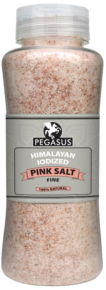 Pegasus Iodized Fine Pink Salt 800g (Pack of 1) Pink Salt with Iodine, 100% Natural & Unrefined, Rich in Minerals for Cooking, Seasoning, Baking, and Health Benefits