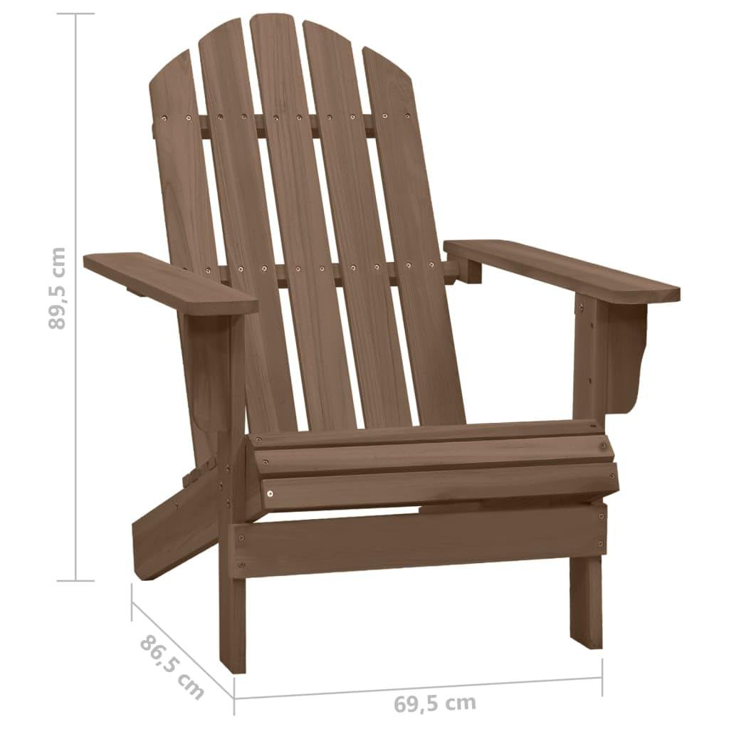 vidaXL Abeto Macizo Silla con Otomana y Mesa Jardín Adirondack Asiento Sillón Patio Terraza Balcón Exterior Tumbona Muebles Estable Marrón